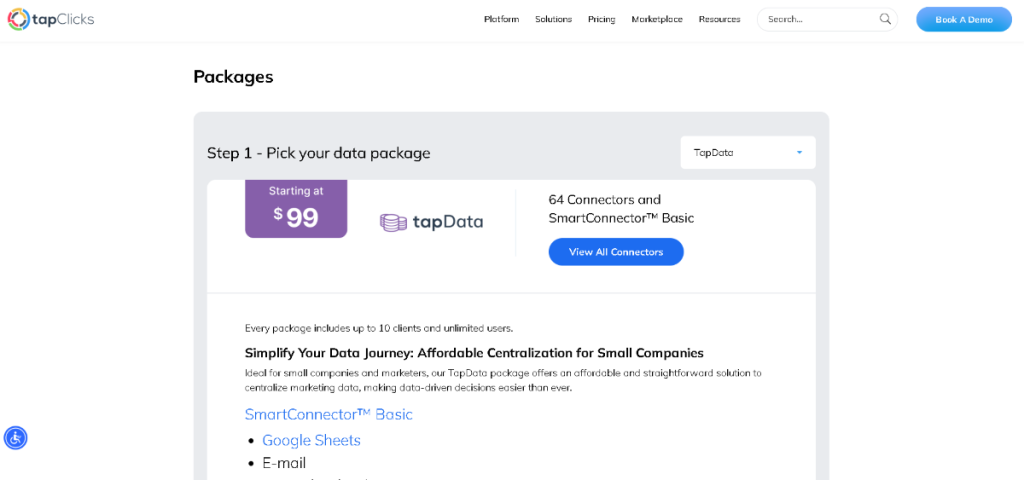 TapClicks review: TapClicks pricing plans overview, highlighting the different tiers and features available.