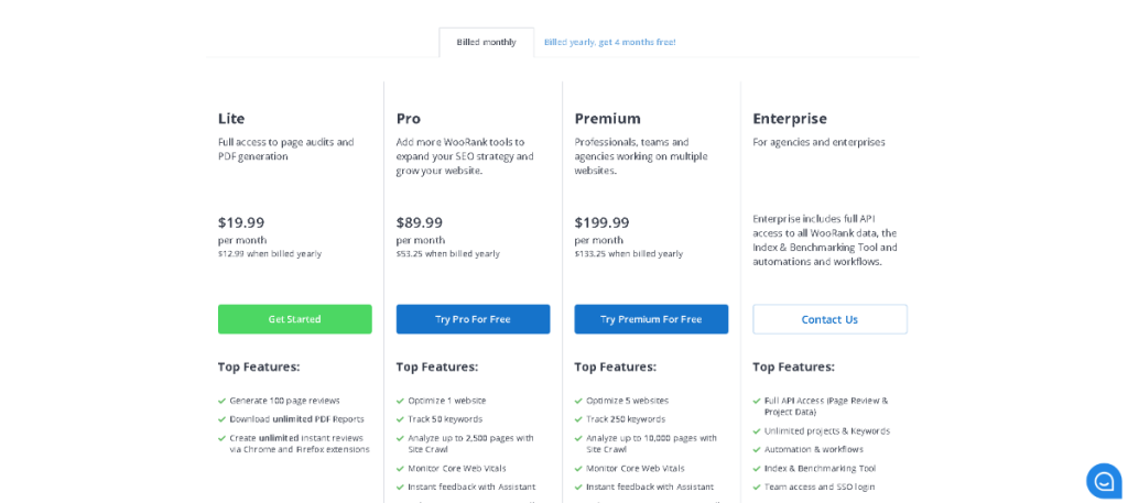 Woorank Review: Woorank Pricing Plans Overview
